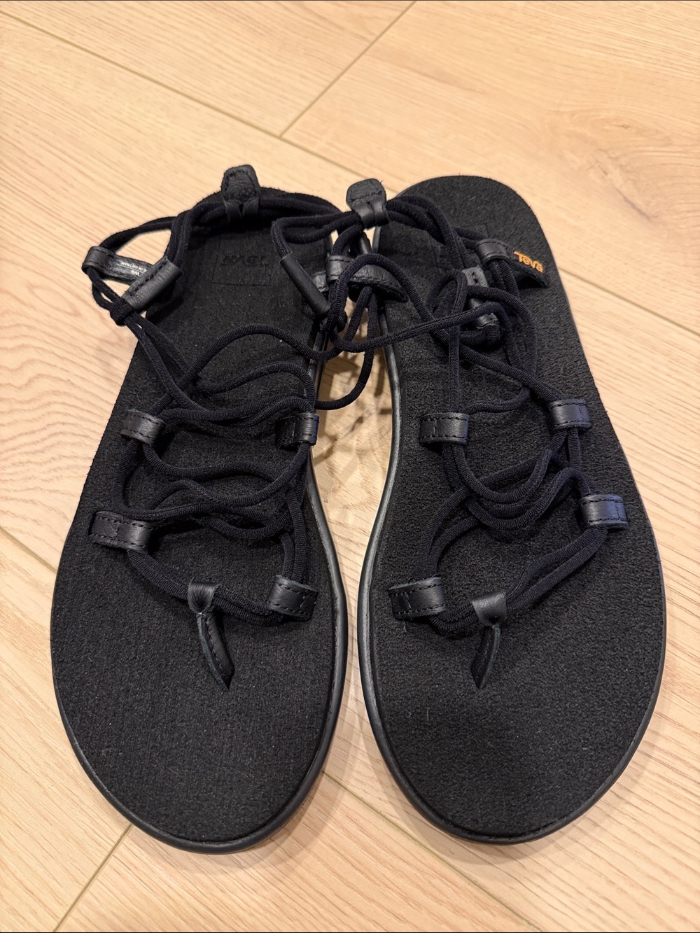 Teva Women's Black Strappy Lace-Up Sandals